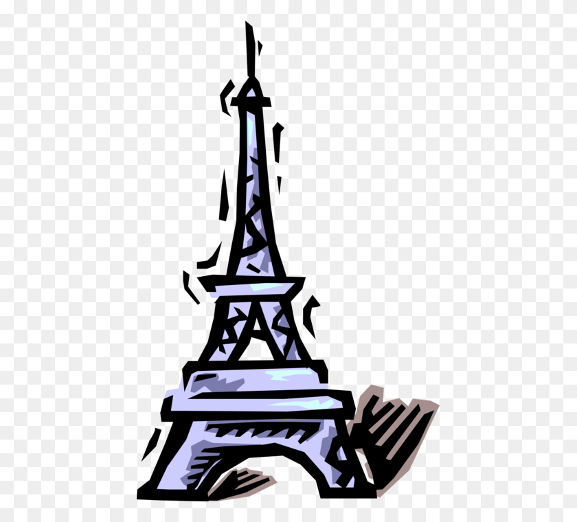 441x700 Vector Illustration Of Eiffel Tower On Champ De Mars Eiffelturm Clipart, Tower, Architecture, Building HD PNG Download