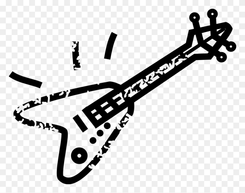 908x700 Vector Illustration Of Electric Guitar Stringed Musical, Gray, World Of Warcraft HD PNG Download
