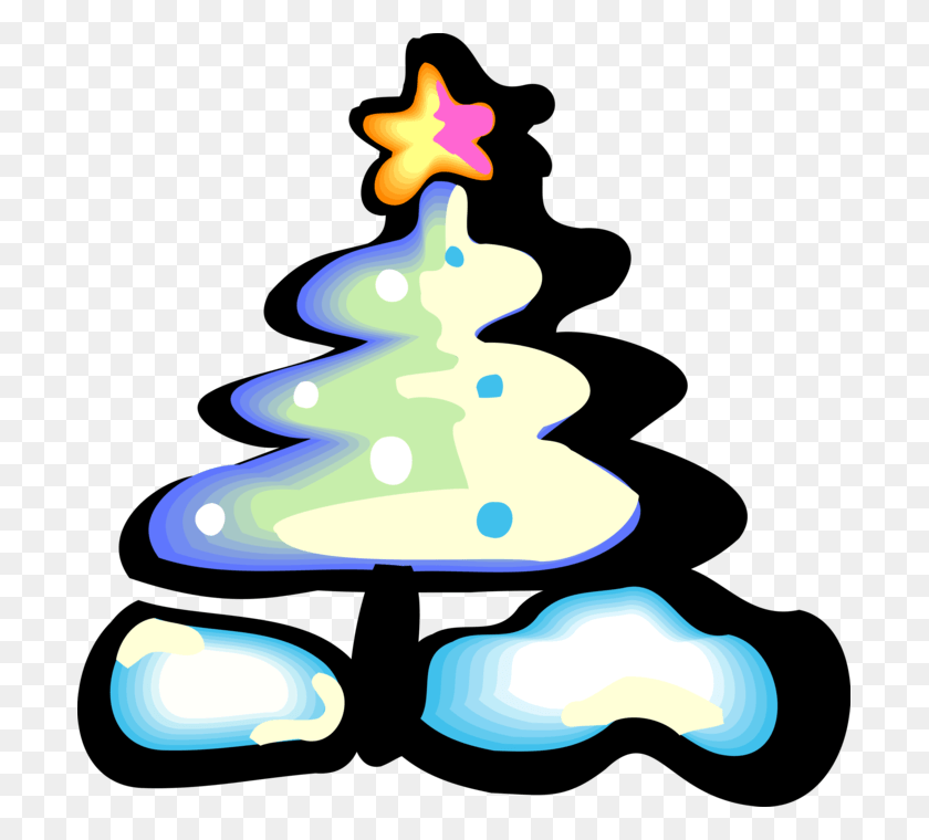 699x700 Vector Illustration Of Evergreen Christmas Tree With Christmas Tree, Tree, Plant, Outdoors Descargar Hd Png