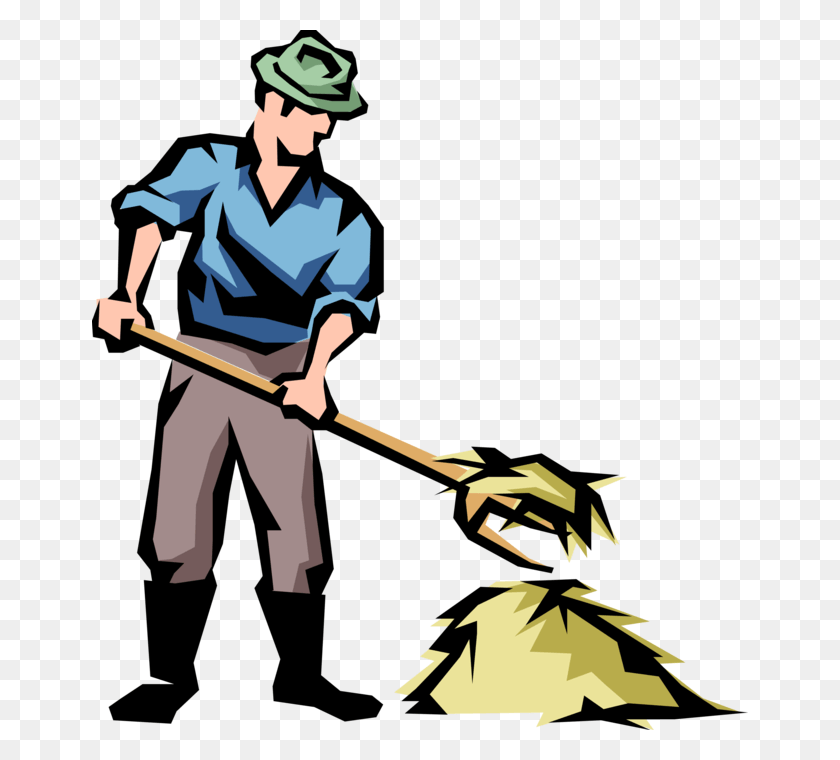 656x700 Vector Illustration Of Farmer With Pitchfork And Hay Contadino, Person, Human, Poster HD PNG Download