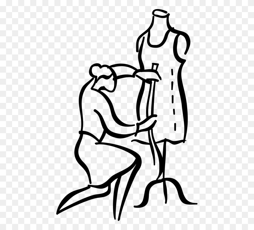 467x700 Vector Illustration Of Fashion Design And Garment Industry Fashion Designer Measuring Tape, Gray, World Of Warcraft HD PNG Download