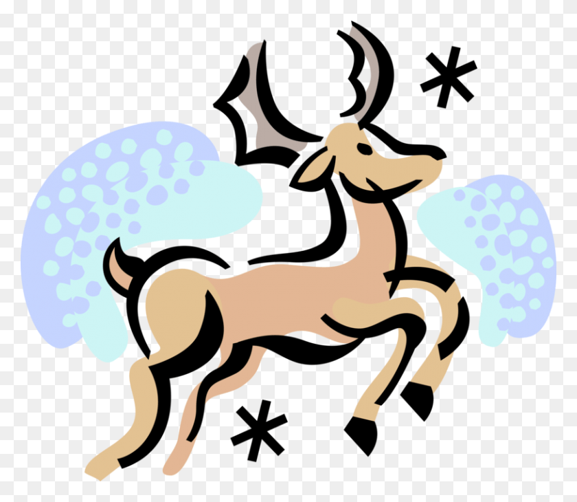 814x700 Vector Illustration Of Festive Season Christmas Reindeer Petit Renne Au Nez Rouge, Mammal, Animal HD PNG Download