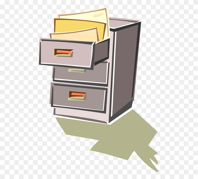 509x700 Vector Illustration Of Filing Cabinet Office Furniture Filing Cabinet, Drawer, Mailbox, Letterbox HD PNG Download