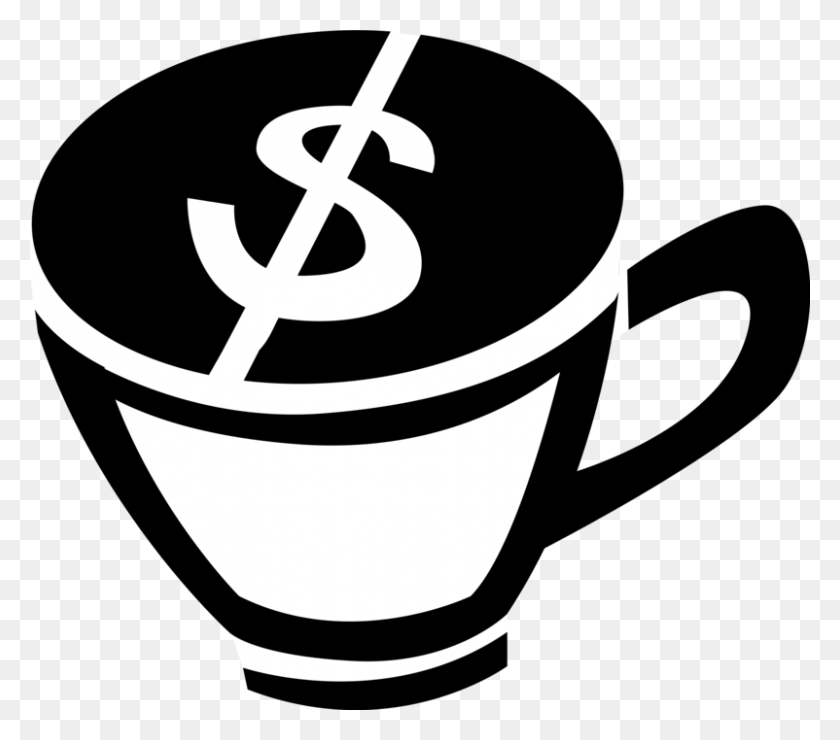802x700 Vector Illustration Of Financial Concept Coffee Mug Emblem, Symbol, Stencil, Logo HD PNG Download