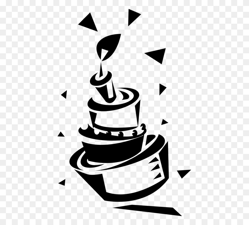 451x700 Vector Illustration Of First Birthday Cake Slice With Vetor De Bolo, Gray, World Of Warcraft HD PNG Download