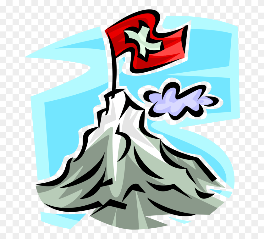 686x700 Vector Illustration Of Flag Of Switzerland Erected Gipfel Clipart, Nature, Outdoors, Snow HD PNG Download