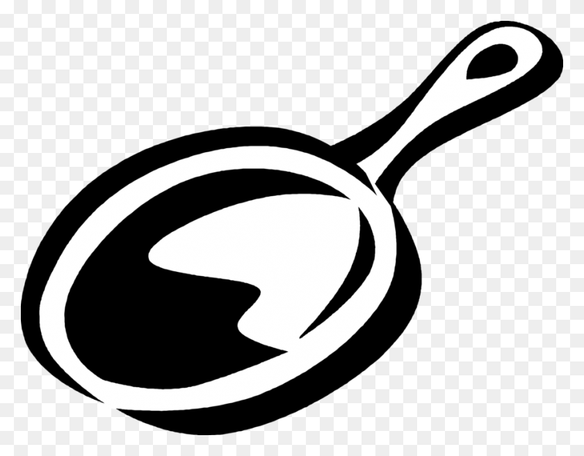 916x700 Vector Illustration Of Frying Pan Frypan Or Skillet, Stencil, Cutlery, Food HD PNG Download