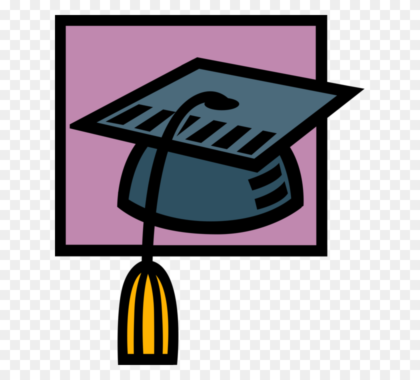 619x700 Vector Illustration Of Graduation Hat Mortarboard With Gerund, Label, Text, Graphics HD PNG Download