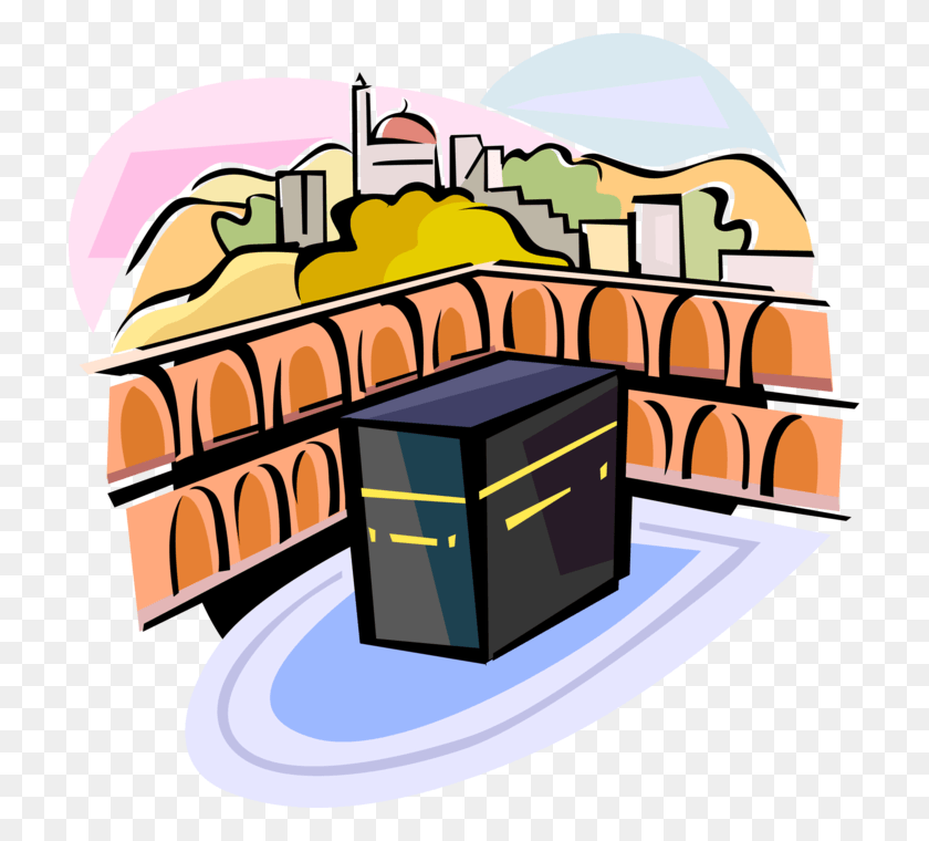 715x700 Vector Illustration Of Grand Kaaba Islam Sacred Mosque Masjid Al Haram Cartoon, Shop, Plant, Bazaar HD PNG Download