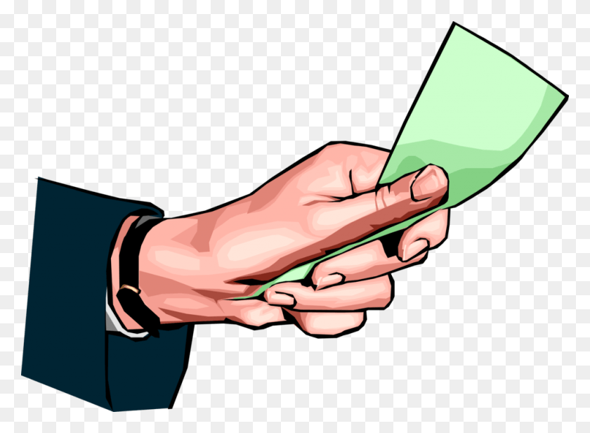 981x700 Vector Illustration Of Hand Holding Cash Currency Money Dengi Ruka, Text, Paper, Badminton HD PNG Download