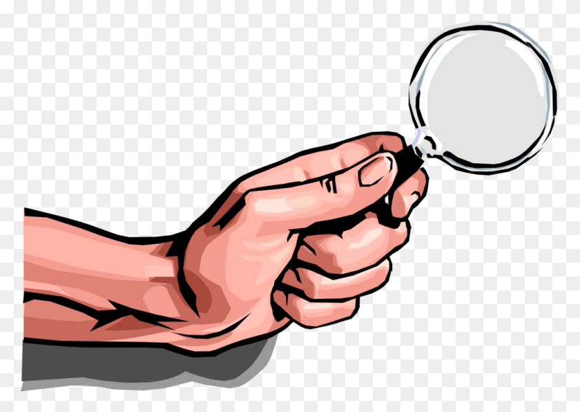 1018x700 Vector Illustration Of Hand With Magnification Through Keychain, Magnifying HD PNG Download