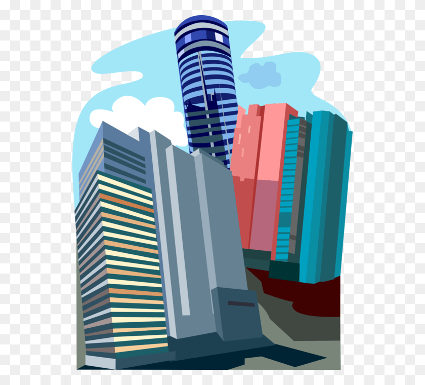 554x700 Vector Illustration Of Hong Kong Office Skyscraper Graphic Design, High Rise, City, Urban HD PNG Download