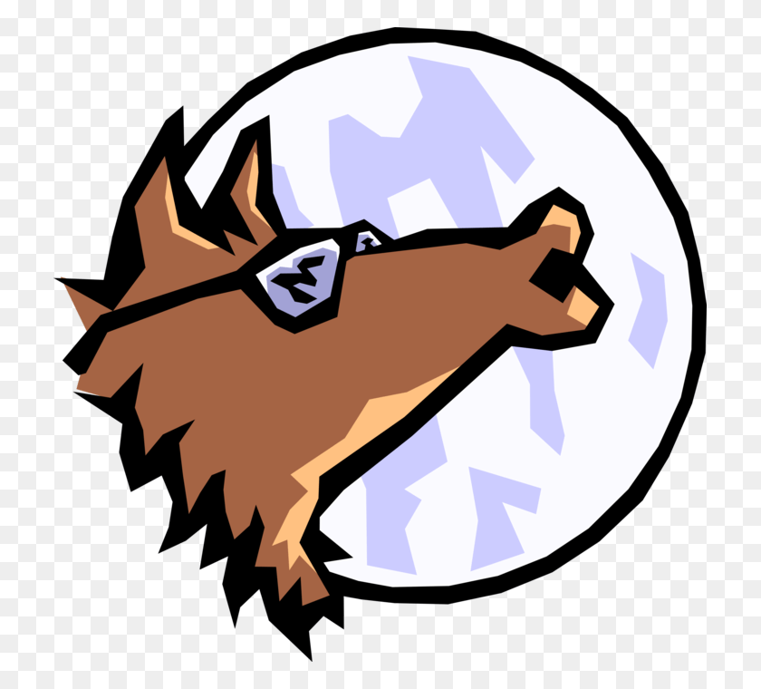 721x700 Vector Illustration Of Howling Wolf Howls At The Moon Three Little Pigs In First Person, Outdoors, Nature, Hand HD PNG Download