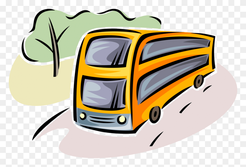 1073x700 Vector Illustration Of Intercity Passenger Tour Bus Illustration, Vehicle, Transportation, Car HD PNG Download