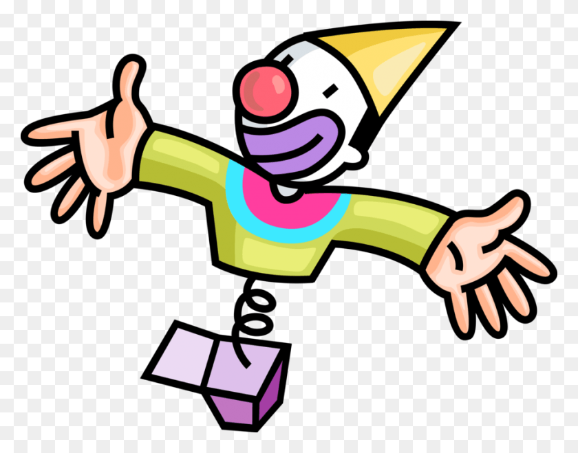 911x700 Vector Illustration Of Jack In The Box Clown, Performer, Hammer, Tool HD PNG Download