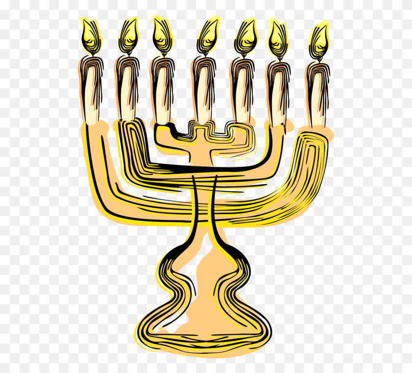 522x700 Vector Illustration Of Jewish Chanukah Hanukkah Menorah Illustration, Emblem, Symbol HD PNG Download