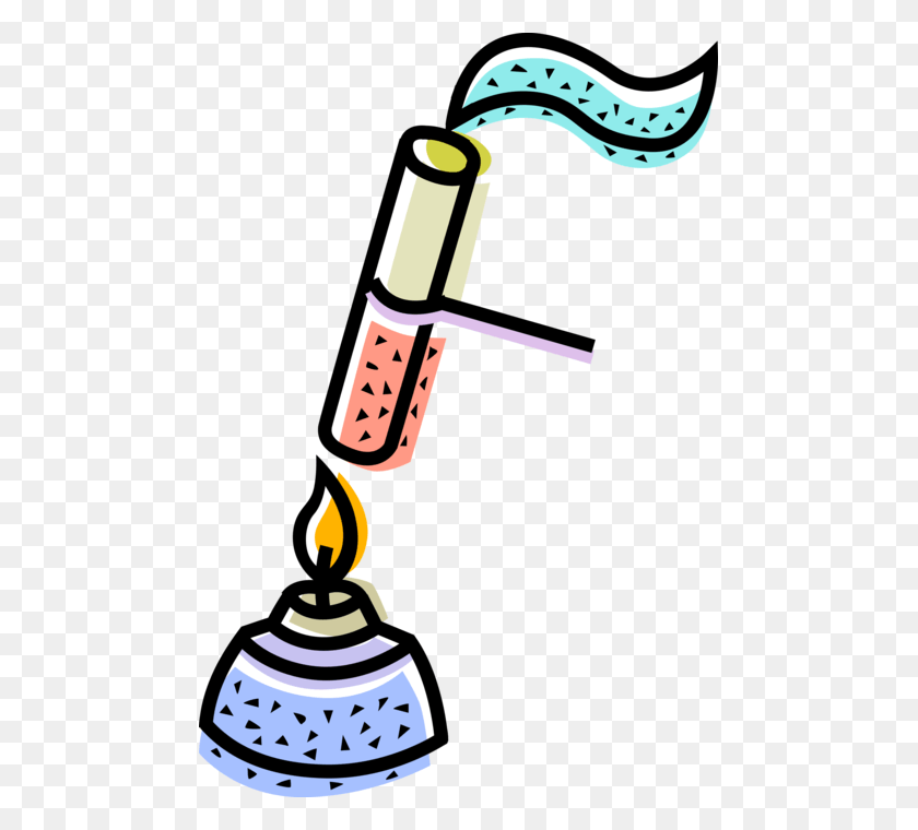 475x700 Vector Illustration Of Laboratory Chemistry Research Bunsen Burner With Testtube, Light, Hammer, Tool HD PNG Download
