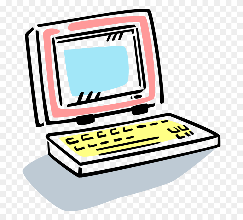 684x700 Vector Illustration Of Laptop Or Notebook Portable, Computer, Electronics, Pc HD PNG Download