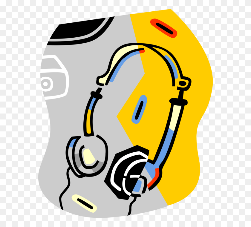 584x700 Vector Illustration Of Listening Device Headphones, Electronics, Skin, Headset HD PNG Download