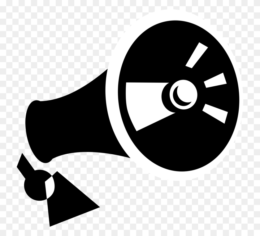 732x700 Vector Illustration Of Megaphone Or Bullhorn To Amplify Circle, Steering Wheel, Disk, Dvd HD PNG Download
