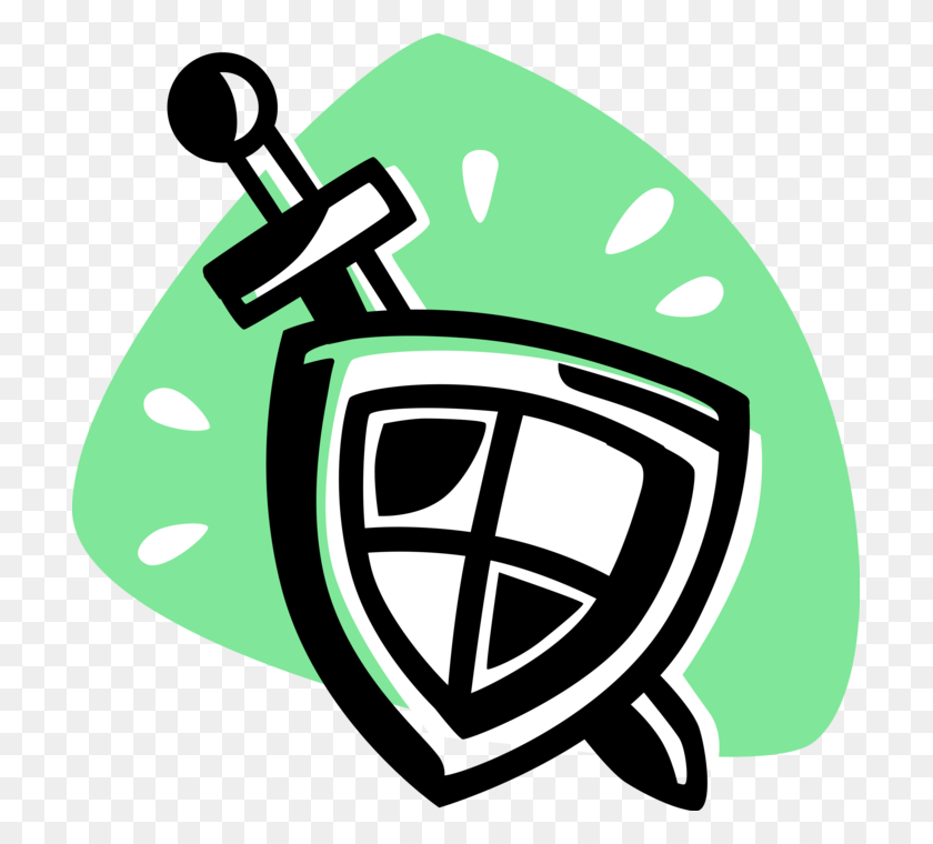 709x700 Vector Illustration Of Middle Ages Medieval Sword And Middle Ages Shield Transparent Drawing, Clothing, Apparel, Helmet HD PNG Download