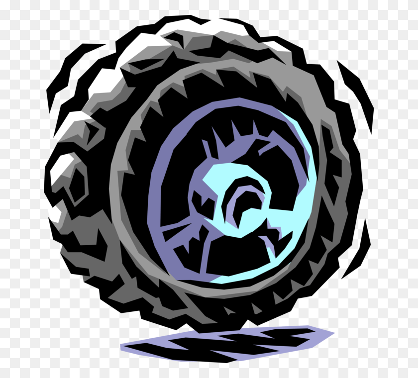 663x700 Vector Illustration Of Modern Pneumatic Rubber Tire Illustration, Reptile, Animal, Grenade HD PNG Download