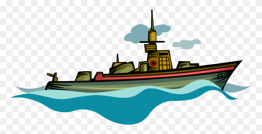 1473x700 Vector Illustration Of Navy Battleship Sailing Vessel Boat, Vehicle, Transportation, Submarine HD PNG Download