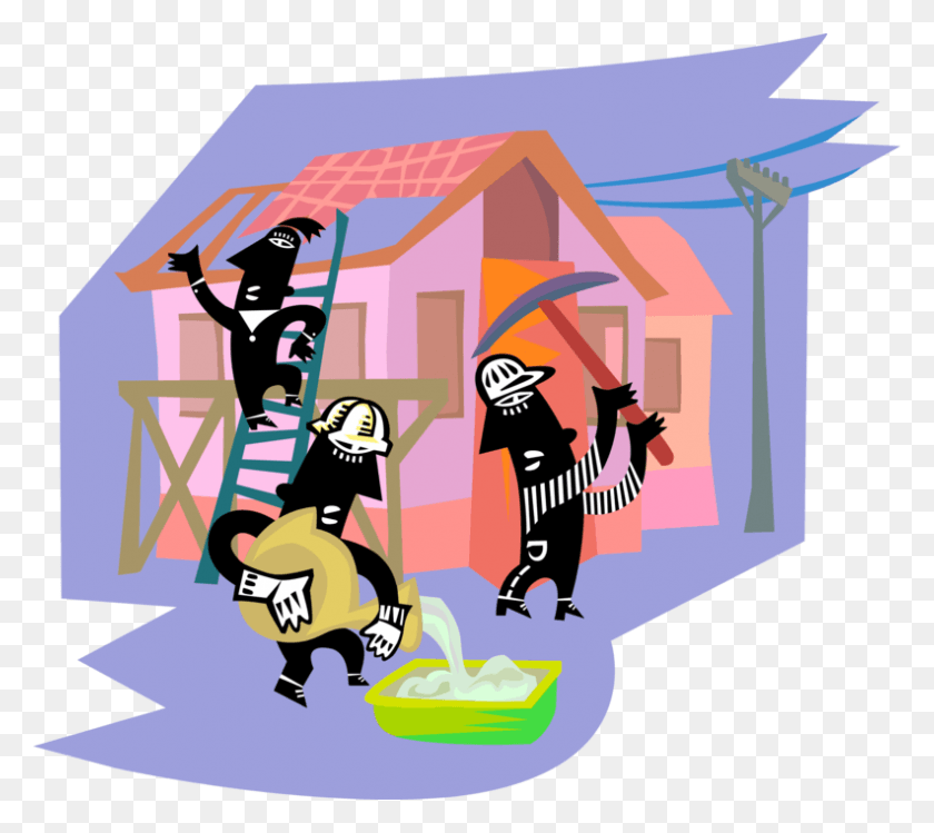 792x700 Vector Illustration Of New Home Construction Workers Cartoon, Person, Graphics HD PNG Download