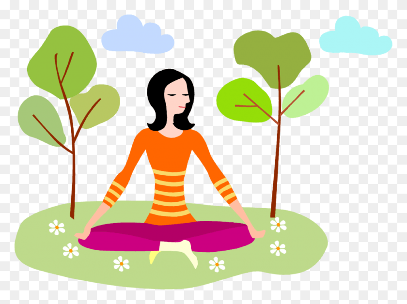 960x700 Vector Illustration Of Outdoor Yoga And Meditation Meditation, Person, Human, People HD PNG Download