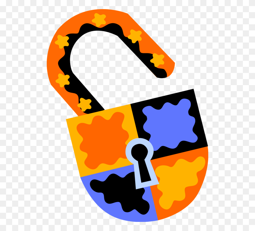 532x700 Vector Illustration Of Padlock Lock Mechanical Security, Poster, Advertisement, Key HD PNG Download