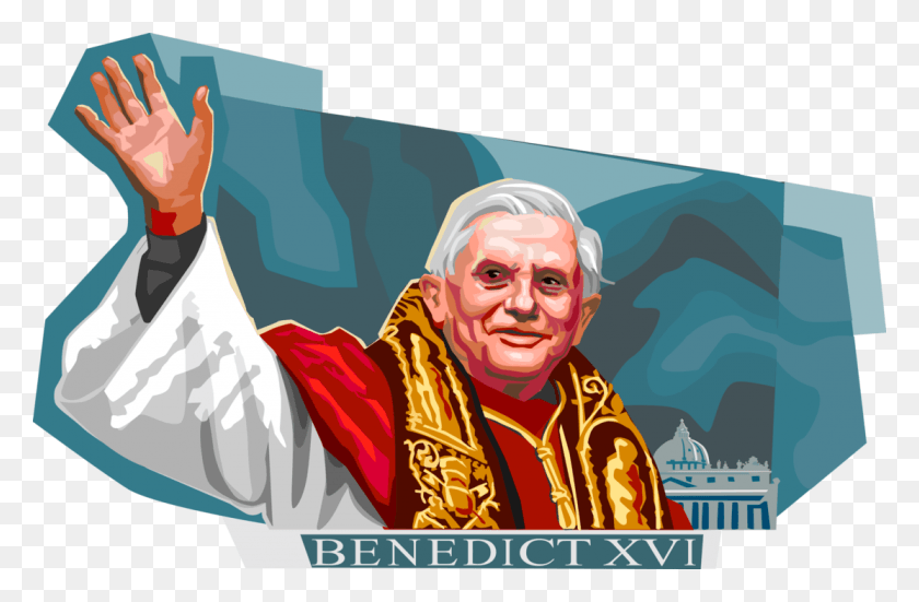 1112x700 Vector Illustration Of Pope Benedict Xvi Pontiff Head, Person, Human, Poster HD PNG Download