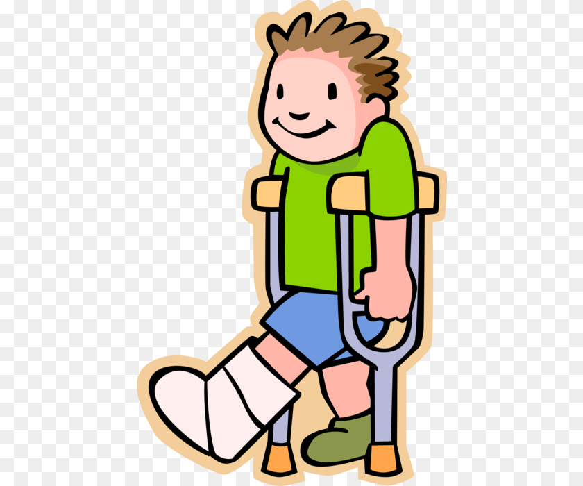 447x700 Vector Illustration Of Primary Or Elementary School Broken Leg Clipart, Cleaning, Person, Baby, Face Transparent PNG