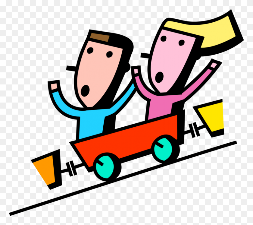 795x700 Vector Illustration Of Roller Coaster Ride At Amusement, Graphics Descargar Hd Png