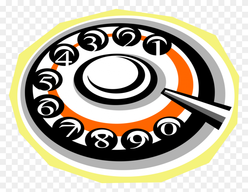 921x700 Vector Illustration Of Rotary Telephone Phone Dial Circle, Electronics, Wheel, Machine HD PNG Download