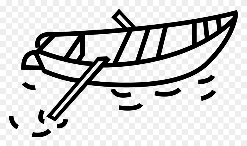 1241x700 Vector Illustration Of Rowboat Or Row Boat Watercraft Ruderboot Clipart, Gray, World Of Warcraft HD PNG Download