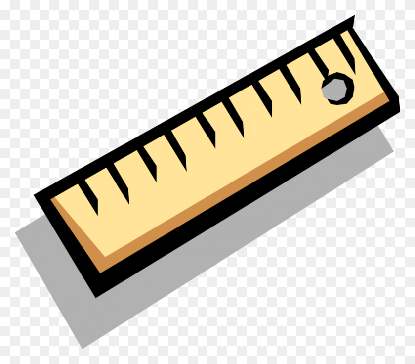 807x700 Vector Illustration Of Ruler Rule Or Line Gauge Straight Meter Stick Clip Art, Baseball Bat, Baseball, Team Sport HD PNG Download