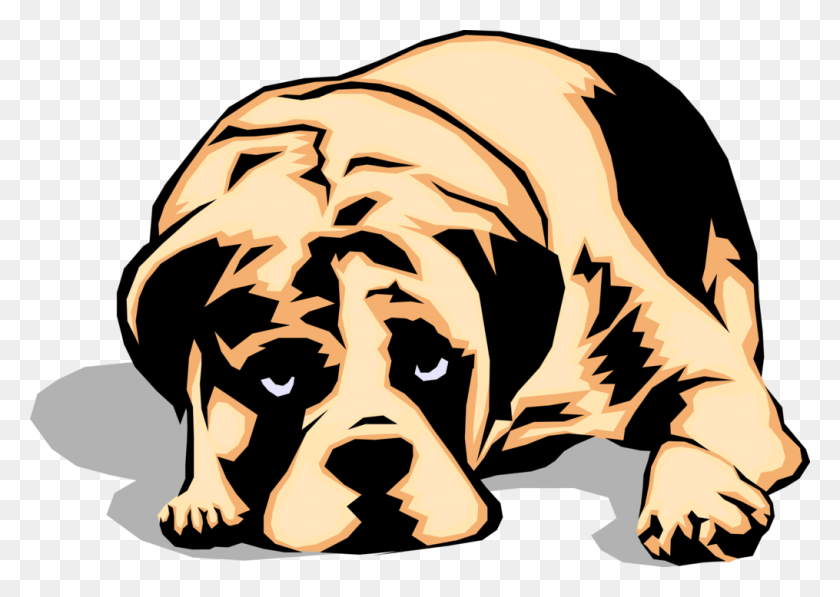 1015x700 Vector Illustration Of Sad Looking Family Pet Puppy Transparent Background Sad Dog Clipart, Person, Human HD PNG Download