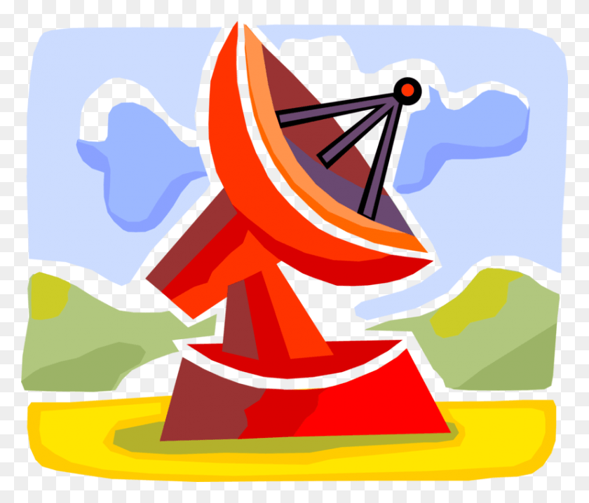 829x700 Vector Illustration Of Satellite Dish Parabolic Antenna, Symbol, Graphics HD PNG Download