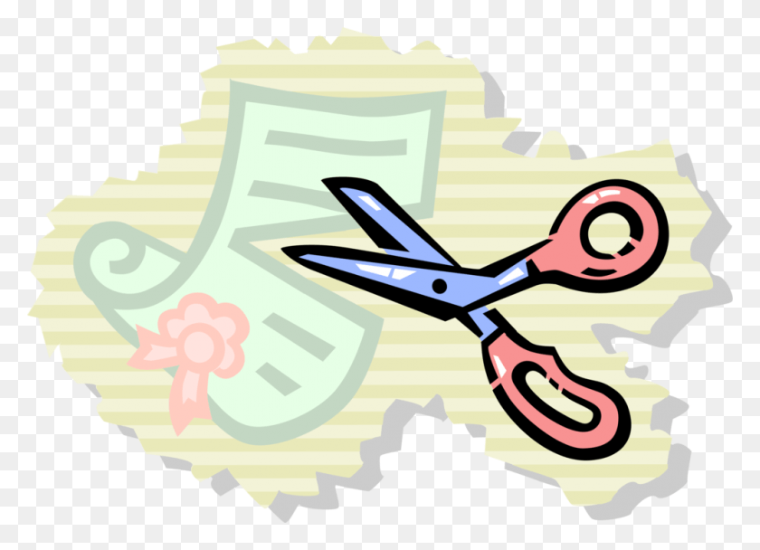 995x700 Vector Illustration Of Scissors Hand Operated Shearing Illustration, Blade, Weapon, Weaponry HD PNG Download
