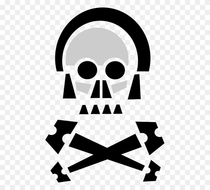 477x700 Vector Illustration Of Skull And Crossbones Identify Graphic Design, Stencil, Mask HD PNG Download