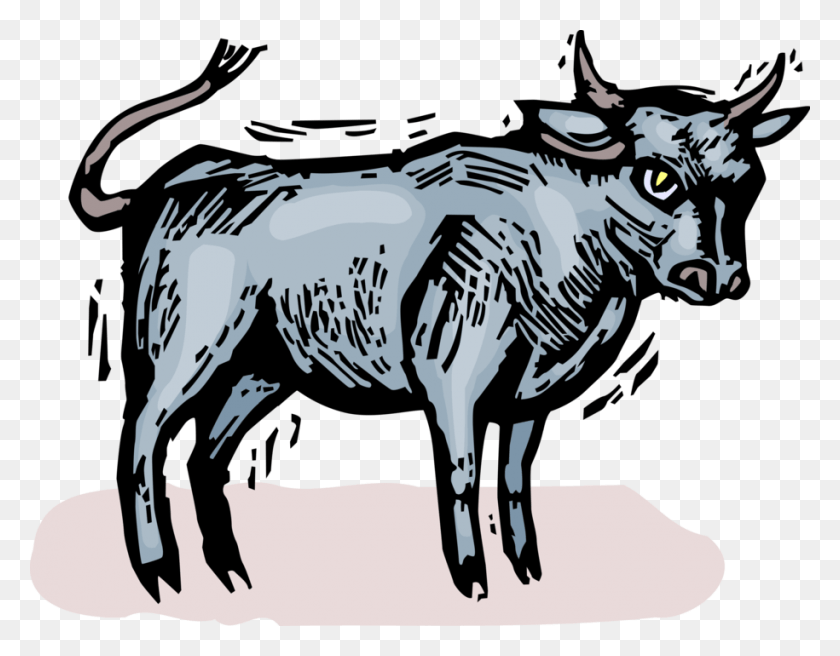 915x700 Vector Illustration Of Spanish Bullfighting Bull With Bull, Mammal, Animal, Wildlife HD PNG Download