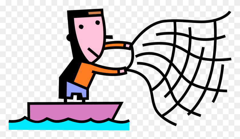 1277x700 Векторная Иллюстрация Спортивного Рыбака Рыболов Бросает Рыболовную Сеть Вектор, Текст, Лицо, Толпа Hd Png Скачать