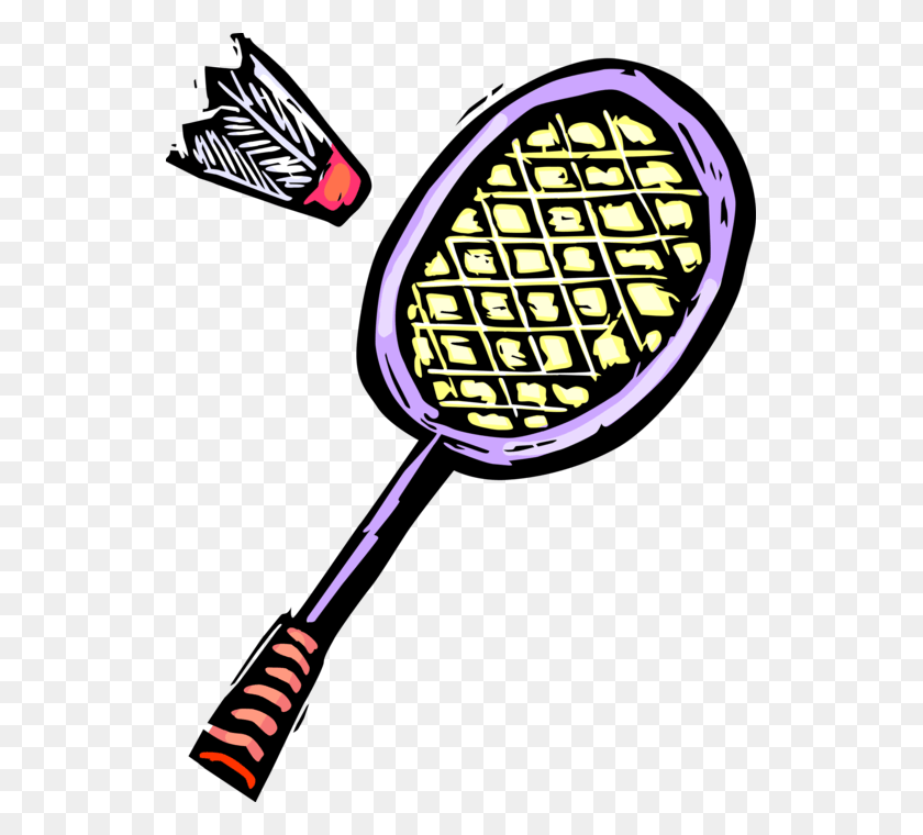 537x700 Vector Illustration Of Sport Of Badminton Racket Or Badminton Racket And Birdie, Text, Food HD PNG Download