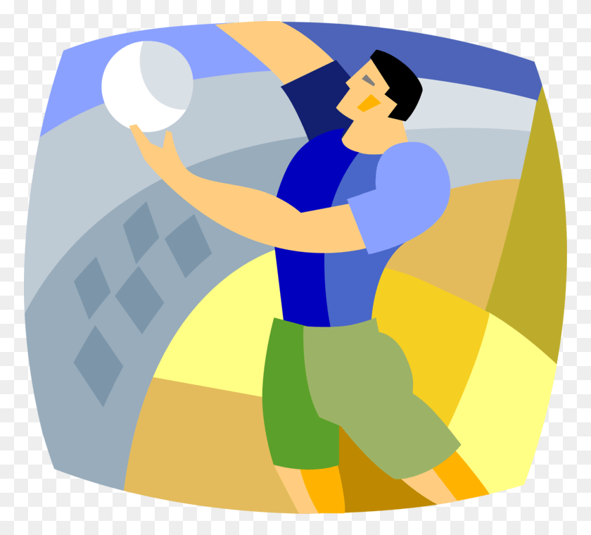 772x700 Векторная Иллюстрация Спорта Игрока Пляжного Волейбола Графический Дизайн, Фотография Hd Png Скачать