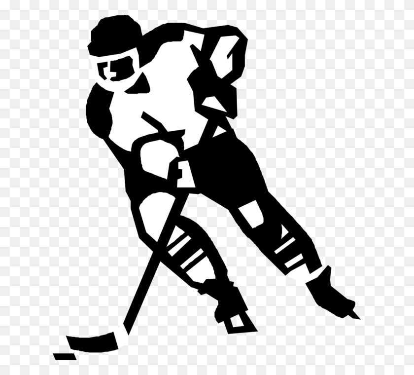 625x700 Vector Illustration Of Sport Of Ice Hockey Player Skating Hockey Player Transparent Background, Poster, Advertisement, Stencil HD PNG Download