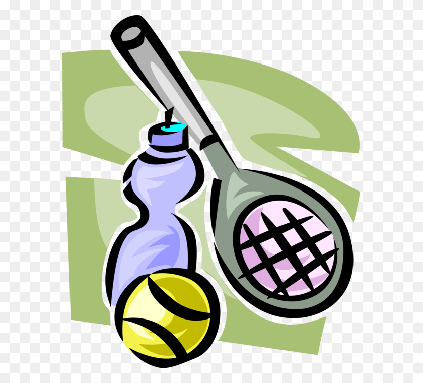 591x700 Vector Illustration Of Sport Of Tennis Racket Or Racquet, Electronics, Bottle, Graphics HD PNG Download