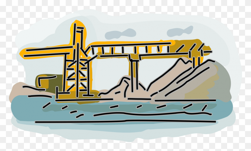1219x700 Vector Illustration Of Suspension Bridge Crosses Open, Outdoors, Nature, Transportation HD PNG Download