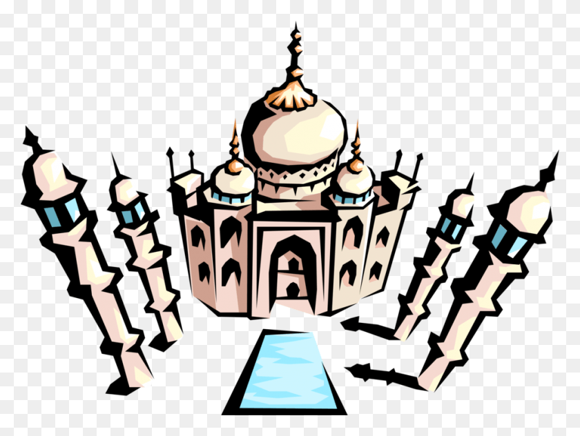 954x700 Vector Illustration Of Taj Mahal Marble Mausoleum On Illustration, Sweets, Food, Confectionery HD PNG Download