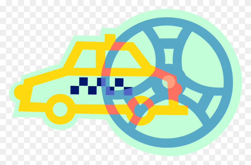 1104x700 Vector Illustration Of Taxicab Taxi Or Cab Vehicle Circle, Transportation, Text, Graphics HD PNG Download