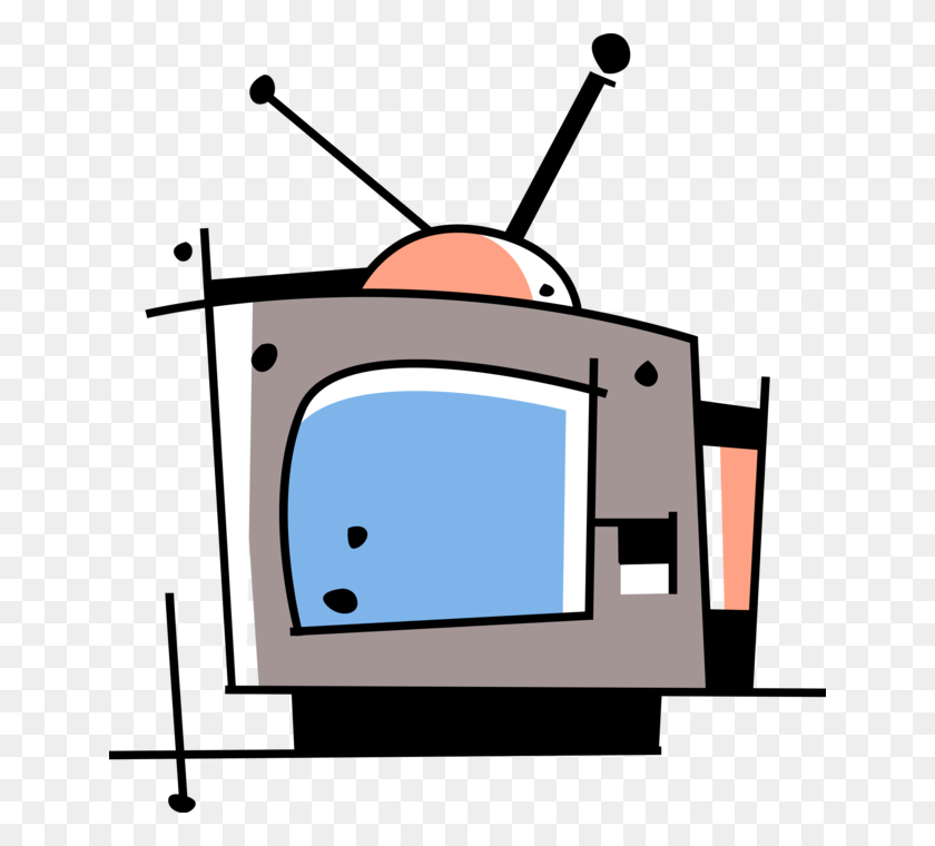 644x700 Vector Illustration Of Television Or Tv Set Telecommunication, Monitor, Screen, Electronics HD PNG Download
